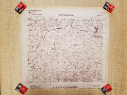 Grande Carta Topografica Catenanuova Sicilia Lucido I.G.M. 1969 Scala 1:25.000 - Landkarten