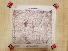 Grande Carta Topografica Piazza Armerina Sicilia Lucido IGM 1969 Scala 1:25.000 - Mapas Geográficas