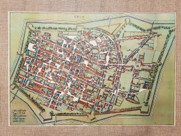 Pianta Della Città Di Lucca Braun Civitas Orbis Terrarum Del 1572 Ristampa - Geographische Kaarten
