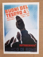 Manifesto Propaganda Fascista Buoni Del Tesoro Ristampa Storica Locandina 35x50 - Other & Unclassified