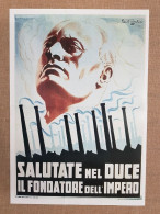 Manifesto Di Propaganda Fascista Duce Mussolini Ristampa Storica Locandina 35x50 - Other & Unclassified