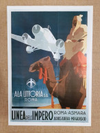 Manifesto Di Propaganda Fascista Ala Littoria Ristampa Storica Locandina 35x50 - Sonstige & Ohne Zuordnung