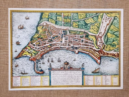 Pianta Della Città Di Ancona Braun Civitas Orbis Terrarum Anno 1572 Ristampa - Geographical Maps