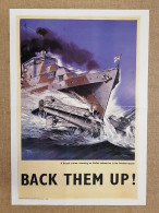 Manifesto Propaganda U.K. WW2 Back Them Up! Ristampa Storica Locandina Cm 35x50 - Autres & Non Classés