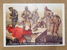 Manifesto Di Propaganda Fascista Inghilterra Ristampa Storica Locandina Cm 35x50 - Sonstige & Ohne Zuordnung