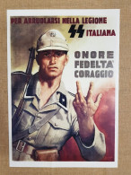 Manifesto Propaganda Fascista Legione SS Italiana Ristampa Di Locandina 35x50 - Other & Unclassified