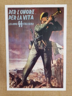 Manifesto Propaganda Fascista Legione SS Italiana Ristampa Di Locandina Cm 35x50 - Other & Unclassified