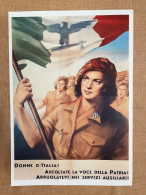 Manifesto Di Propaganda Fascista Servizio Ausiliario Femminile Ristampa Cm 35x50 - Autres & Non Classés