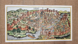 Veduta Firenze Chronica Mundi Di Norimberga Wolgemut Pleydenwurff S. XV Ristampa - Mapas Geográficas