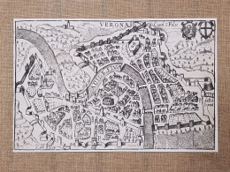 Pianta Della Città Di Verona Ferdinando Bertelli Del 1599 Ristampa - Cartes Géographiques