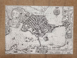 Pianta Della Città Di Mantova Matthaus Merian Del Sec. XVI Ristampa - Geographical Maps