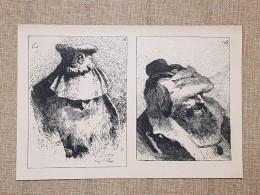 Uomo Con Cappello Grande E Sulla Fronte Giambattista Tiepolo Incisione Del 1896 - Ante 1900