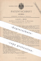 Original Patent - M. Bauer , Berlin , 1886 , Darstellung Von Wassergas | Wasser - Gas | Kohle , Wasserdampf , Eisenoxyd - Documents Historiques