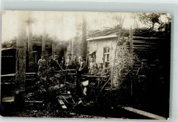 39803531 - Landser Vor Einem Festen Unterstand In Einer Waldstellung - War 1914-18