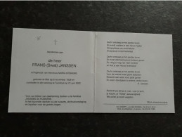 Frans (Swat) Janssen ° Mol 1938 + Turnhout 2002 X Maria Hoskens - Obituary Notices