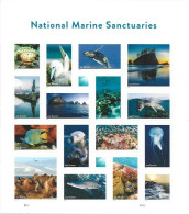 NATIONAL MARINE SANCTUARIES. Feuillet / Sheet  De 16 Timbres Neufs **.  Forever Mint Stamps.  2 Photos Front & Back - Unused Stamps