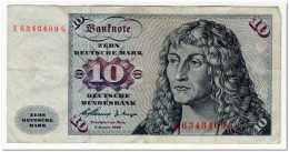 GERMANY,10 DEUTCHE MARK,1960,P.19,F-VF - 10 Deutsche Mark