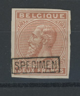 41.B. 2Fr Non émis ND  Avec SPECIMEN.  Coté  180-€.  Léopold II Sans Colle - Essais & Réimpressions