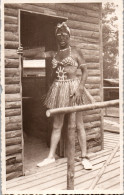 CP Carte Photo D'époque Photographie Vintage Travesti Black Face Vahiné Fête  - Unclassified