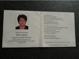 Josée Jespers ° Turnhout 1941 + Vosselaar 2008 X Rob Verboven - Obituary Notices