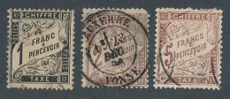 A-760: FRANCE:   Taxes Obl N°22-26-27 2ème Choix à Défectueux (authenticité Non Garantie) - 1859-1959 Oblitérés