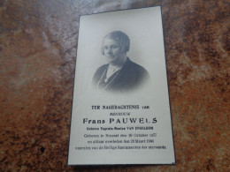 Doodsprentje/Bidprentje   Eugenia-Monica VAN ENGELGOM   Brussel 1877-1946  (Echtg F. PAUWELS) - Godsdienst & Esoterisme