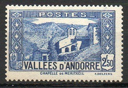 ANDORRE FRANCAIS - 1937-43 - N° 87 - (Chapelle De Notre-Dame De Meritxell) - Nuevos