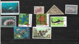 Marine Life Set 10 Stamps (#001) - Vie Marine