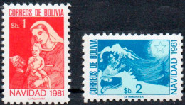 Bolivia 1981 ** CEFIBOL 1156-57. Navidad. La Virgen, El Niño, Estrella De Belén. - Bolivia