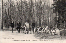 4V5Hy   Chasse à Courre Fontenailles (77) Départ Du Chenil - Caccia