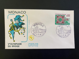 Enveloppe 1er Jour "Ve Olympiade De Bridge Monte Carlo" 03/05/1976 - 1052 - MONACO - FDC