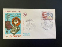 Enveloppe 1er Jour "Centenaire Du Téléphone - Graham Bell" 03/05/1976 - 1053 - MONACO - FDC