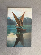 Bark On The Lake Of Geneva Carte Postale Postcard - Sailing Vessels