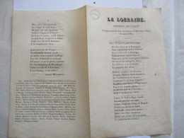 LA LORRAINE PEPINIERE DES TALENS COUPLETS CHANTES DANS UNE REUNION DE LORRAINS A PARIS LE 29 JUIN 1827 ALBERT-MONTEMONT - Lorraine - Vosges