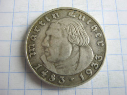 Germany 2 Reichsmark 1933 A Pos. B ( Luther ) - 2 Reichsmark