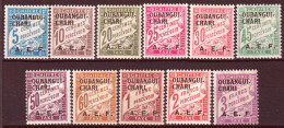 Oubangui 1928 Segnatasse Y.T.1/11 */MH VF/F - Unused Stamps