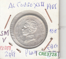 CRE3728 MONEDA ESPAÑA 1 PESETA ALFONSO XIII 1905 SMV  PLATA EBC - Andere & Zonder Classificatie