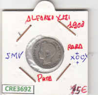 CRE3692 MONEDA ESPAÑA 50 CENTIMOS ALFONSO XII 1900 SMV RARA - Autres & Non Classés