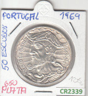 CR2339 MONEDA PORTUGAL 50 ESCUDOS 1969 PLATA SIN CIRCULAR - Andere - Europa