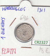 CR2327 MONEDA MARRUECOS 1 DIRHAM 1311 PLATA MBC - Autres - Afrique