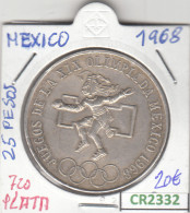 CR2332 MONEDA MEXICO 25 PESOS PLATA 1968 MBC - Otros – América