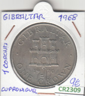 CR2309 MONEDA GIBRALTAR 1 CORONA 1968 CUPRO-NIQUEL EBC  - Autres - Europe