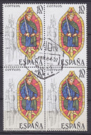 Spain 1984 Mi. 2607, 10 Pta Glasfenster (I) Königsfigur Kathedrale Von Lyon, 4-Block, (o) - Oblitérés