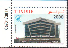2017 - Tunisie - 70ème Anniversaire De La Création De L'UTICA, 1V Coin Daté- MNH***** - Tunisia