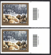 Italia 2015; Tartufo, Eccellenze Del Sistema Produttivo: 2 Francobolli A Barre Opposte. - Bar Codes