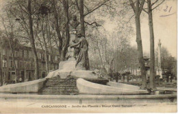 AB79  11  AUDE CARCASSONNE JARDIN DES PLANTES STATUE OMER SARRAUT EN 1916 - Carcassonne