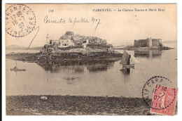 29 - CARANTEC - Le Château Taurau Et Marée Basse ( Cachet Oblitération Perlé ) - Carantec
