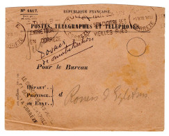 Flamme Corrèze Tulle De 1933 Sur Pli De Service + Cachet Manuel DIRECTION DES POSTES ET DES TELEGRAPHES DE LA CORREZE - Manual Postmarks