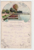 39044031 - Berlin Zehlendorf, Wannsee, Lithographie, Speisekarte Mit Schwedischer Pavillon Gelaufen Von 1905. Leichter  - Other & Unclassified