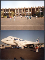 Djibouti Aéroport Airport Boeing 747 Air France 2 Photo De 1987 "côté Piste" - Luftfahrt